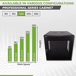 NavePoint 12U Server Rack - 23.6' Deep, Wall Mount