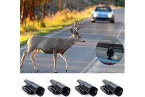 SHUDYEAR 4Pcs Deer Whistles for Vehicles Wind Activated Black，Deer Warning Devices For Cars (Black)