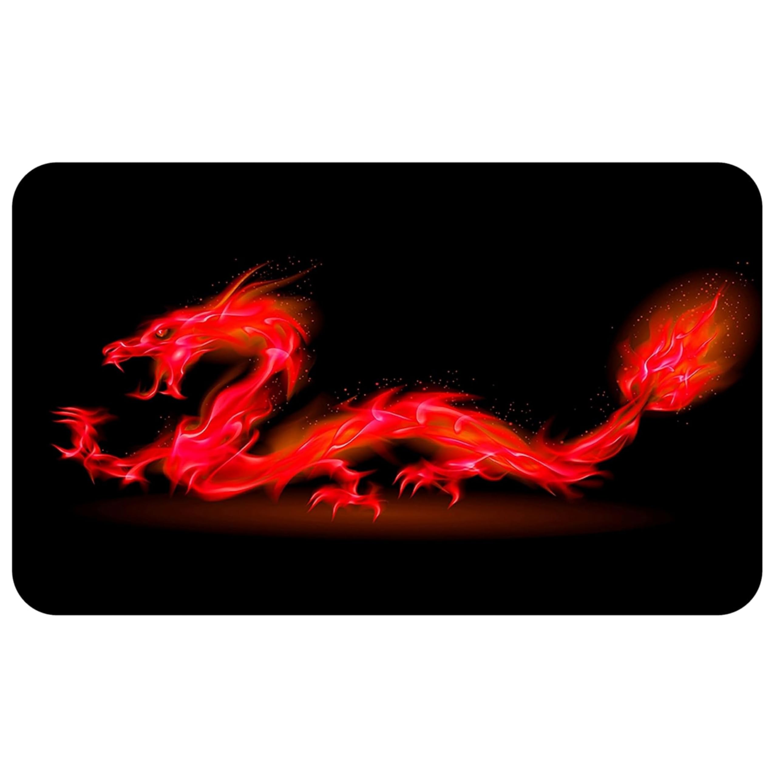 Silent Monsters Mouse Mat Medium 14 x 10 inches / 36 x 25 cm, Red Dragon, Lasercut Edges, washable & rollable Mouse Pad, Gaming Home Office Mousemat, Mousepad non-slip & quiet, Desk Mat