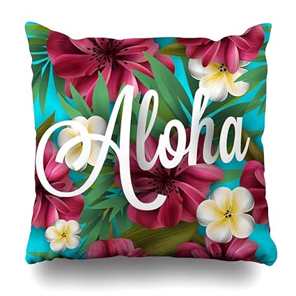 Amazon Com Diycow Throw Pillows Covers Daisy Aloha Hawaii Hand