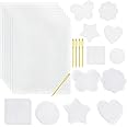 Pllieay 36-Piece Mesh Canvas Sheets Kit - 30 Shapes, 6 Rectangular Canvases & Embroidery Tools for Plastic Canvas Craft
