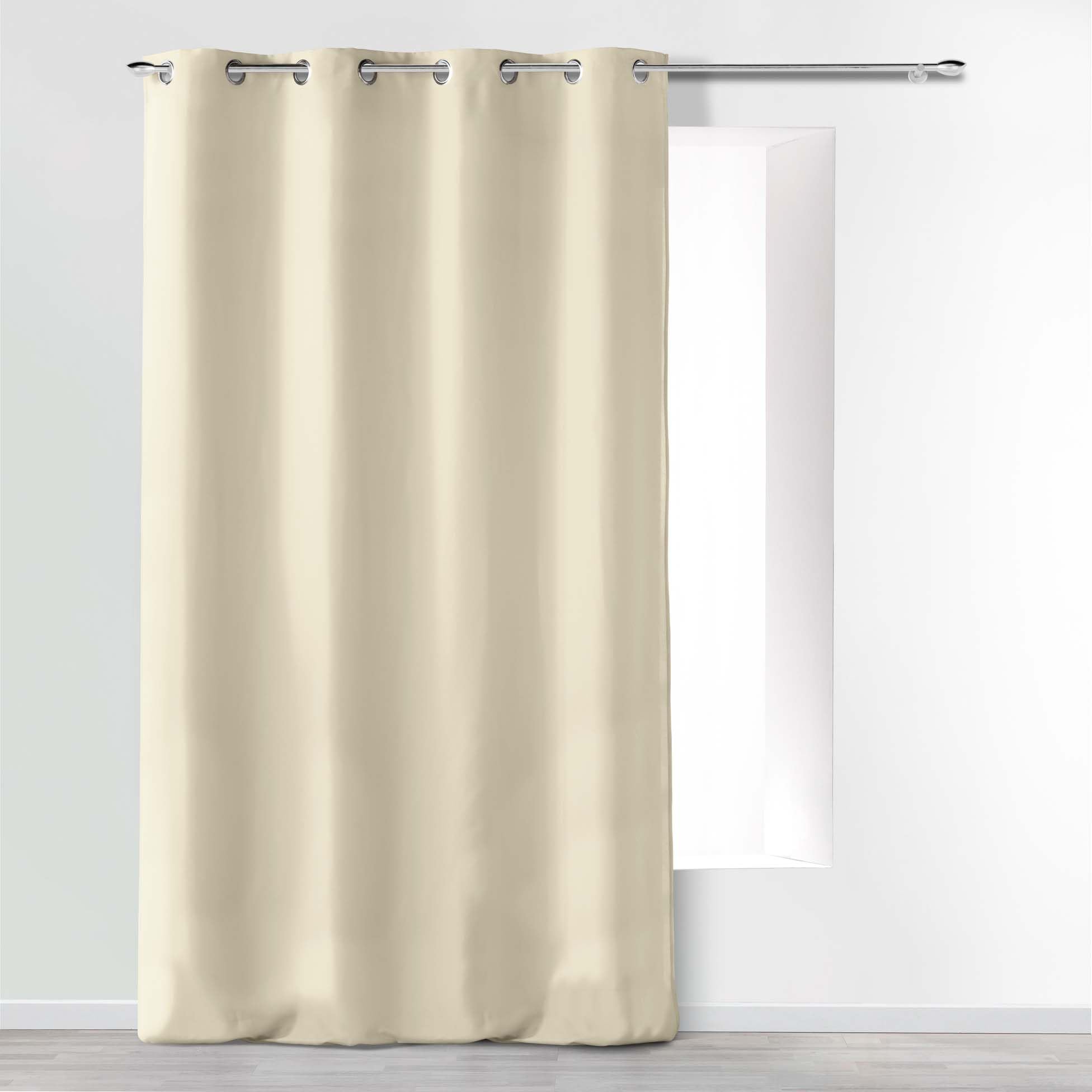 Douceur d'Intérieur Absolu Microfibre Curtain with Eyelets, Plain, Polyester, polyester, natural, 280 x 140 cm