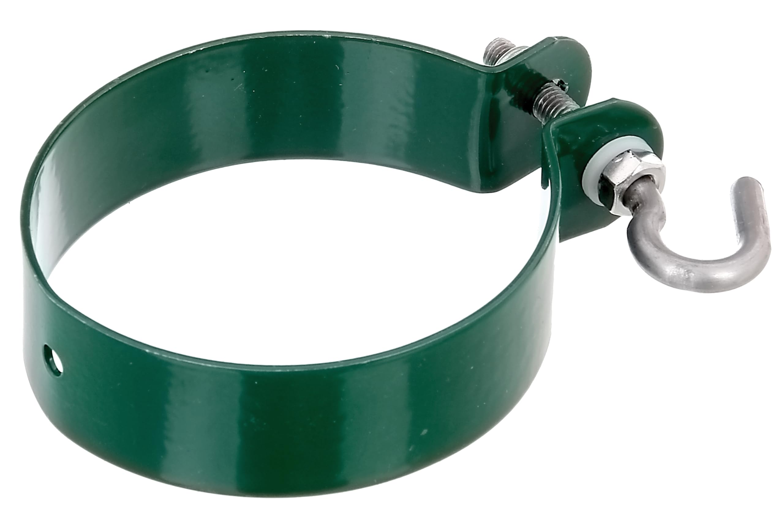 GAH-Alberts 655587 Shackle for Fastening Post Bracers Galvanised Green Plastic-Coated RAL 6005 Diameter 76 mm