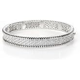 14K Bangle Bracelet with Sparkling Cubic Zirconia &ndash; Elegant Single Bangle for Women
