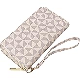 Wallet for Women with Credit Card Holder Money Pocket Wristband Wallet Case Coin Money Clip Women's Wallet with RFID-blocking Large Capacity with Zipper Wallet(white)