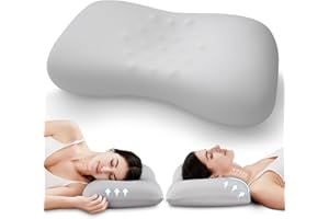 OS OMYSTYLE Ergonomic Contour Design Memory Foam Pillow for Side & Back & Stomach Sleepers, Cervical Shape Pillow for Bed Sleeping Gently Cradles Head & Provides Neck Support & Shoulder Pain Relief | Lighte Gray