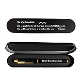 iyaone Grandma Gifts from Grandchildren - Best Grandma Ever Engraved Pen, Black Ink Pen for Grandmas Birthday, Thank You Gift for Grandmother Christmas
