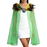 ALIBBON Mardi Gras Shawl Scarf Cape with Feather Mardi Gras Outfit for Women Mardi gras Accessories Costumes