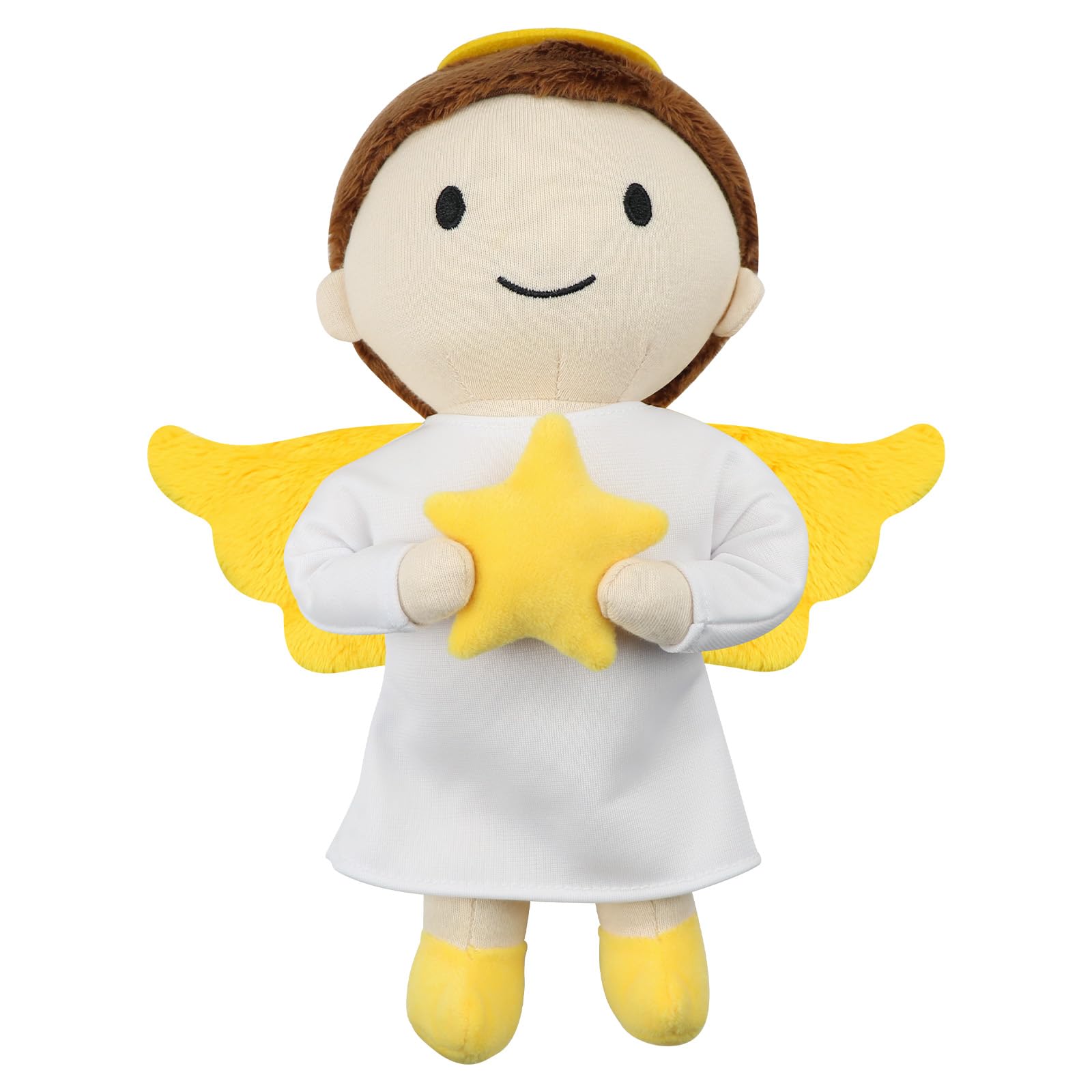 free-space Angel Plush Doll Boy/Girl Baptism Gifts Guardian Angel Doll Toy (Boy)