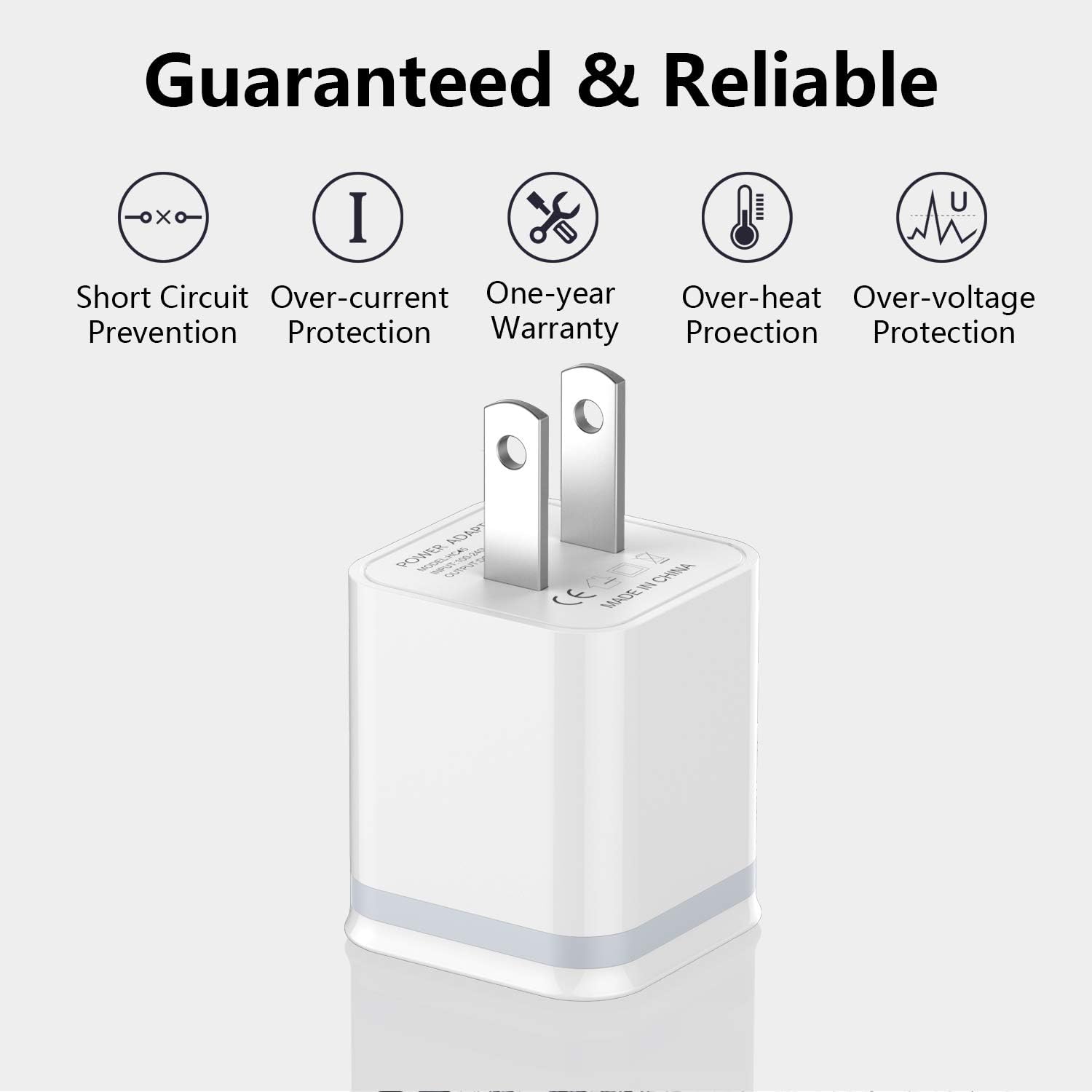 LUOATIP USB Wall Charger, 5-Pack 2.1A/5V Dual Port USB Cube Power Adapter Charger Plug Charging Block Replacement for iPhone Xs/XR/X, 8/7/6 Plus, Samsung, HTC, LG, Moto, Android Phones: Home Audio & Theater