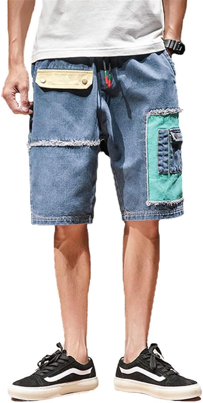 mens knee length jean shorts