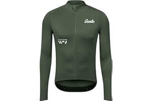 Santic Men's Cycling Jersey Winter Thermal Pro Long Sleeve Fleece Cycling Jacket with 3 Pockets
