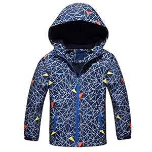 Echinodon Jongens Meisjes Hooded Jacket Fleece gevoerd Winddicht Waterafstotend Ademend Warm Jas