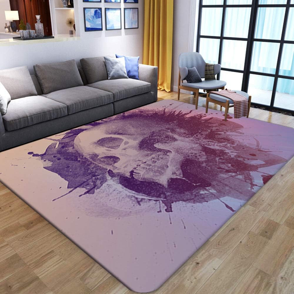 KFEKDT 3D Abstract Skull Carpet Living Room Bedroom Large Size Rugs Dining Kids Room Mat Kitchen Parlor Floor Mat A4 80x200cm