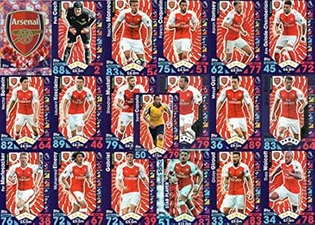 MATCH ATTAX 2016/17 ARSENAL VOLLE BASIS TEAM SET inklusive ABZEICHEN