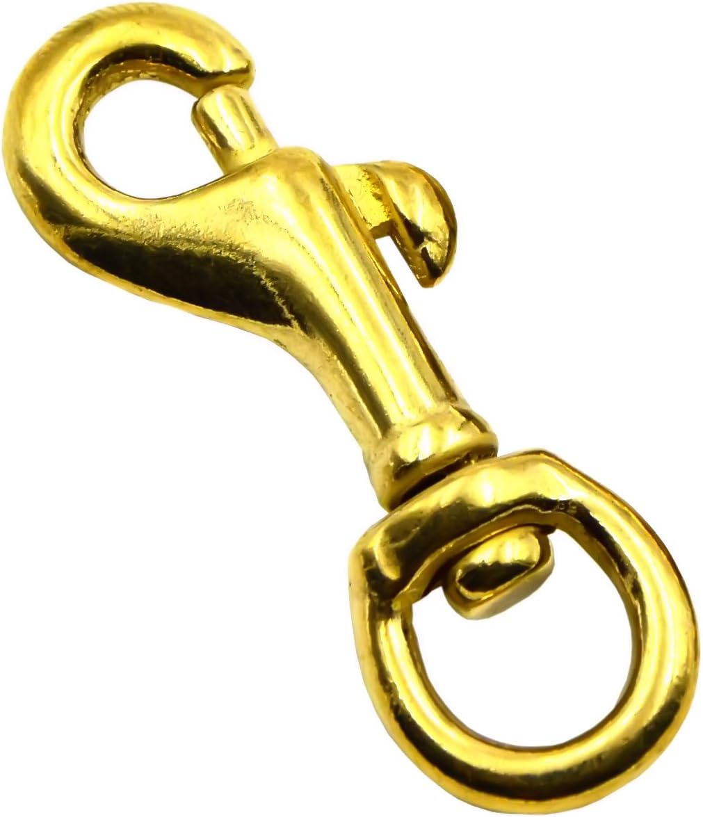Hirisy 360 Degree 1-4/5 Inches Solid Brass Swivel Eye Bolt Snap Hooks for Bag Straps Ropes Webbing (4PCS)