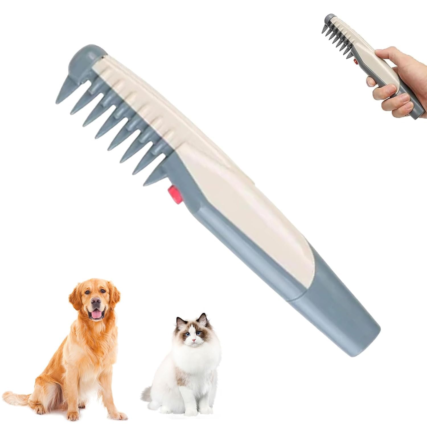 Photo 1 of 2025 New Lifweb Mataway E-Comb, 2 In 1 Knot Out Removal Pet Grooming Comb, Petsboro Mataway, Glosrity 2-In-1 Trimming & Grooming, for All Breeds, Dogs & Cats (1PCS)