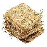 Lost Ocean 100pcs Champagne Eyelash Organza Drawstring Pouches Jewelry Party Wedding Favor Gift Bags