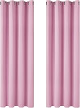 Deconovo Blackout Curtains Pink Eyelet 2 Panels Energy Saving 140x260 cm view 3
