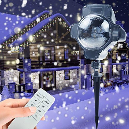 Snowfall Led Lights, Yoyokit Rotating Waterproof Snowflake Outdoor Projector Lights with Wireless Remote for Patio,Garden,Halloween,Christmas,Holiday,Wedding,Party