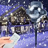Snowfall Led Lights, Yoyokit Rotating Waterproof Snowflake Outdoor Projector Lights with Wireless Remote for Patio,Garden,Halloween,Christmas,Holiday,Wedding,Party (Size 2)