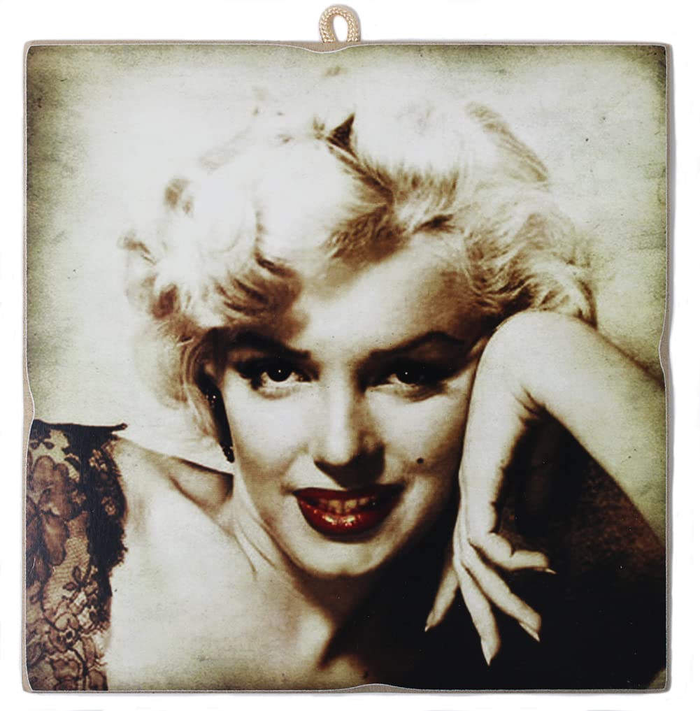 KUSTOM ART Cucuba Picture Vintage Style Marilyn Monroe Collectible Print on Wood. Measures 23 x 23 cm.