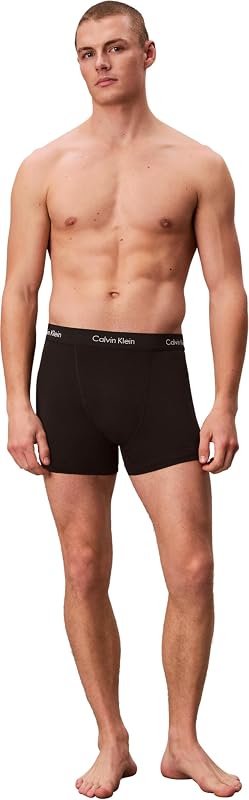 Herren 3er Pack Boxershorts Trunks Unterwäsche, Schwarz (Black W Black Wb), L