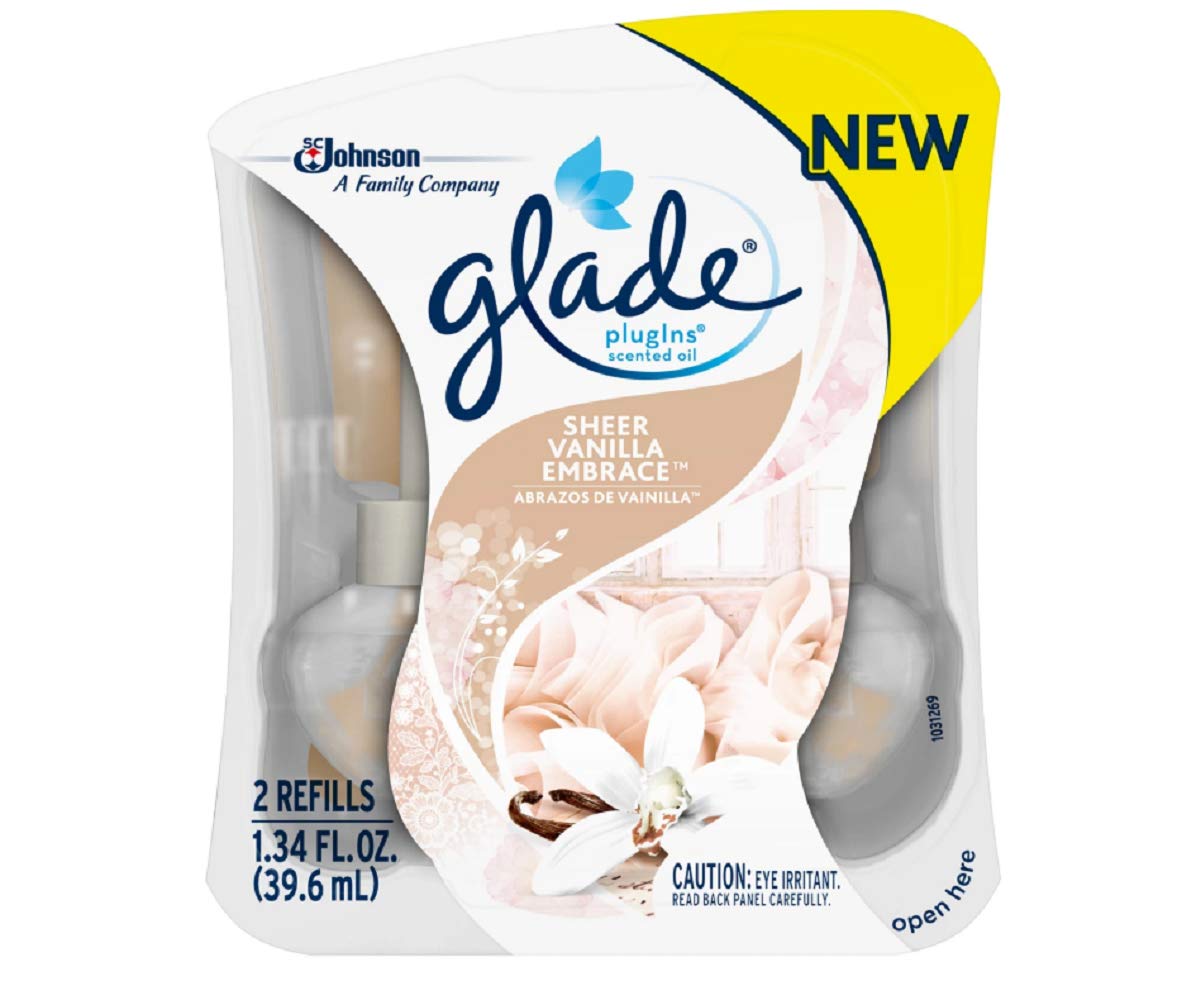 Glade Plugins Scented Oil Refill, Sheer Vanilla Embrace, 2 Refills (1 Pack)