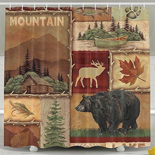 Shectan Shower Curtain Palm Leaves Home Textile European Style Bathroom Decoration Decor Peculiar Design Hand Drawing Effect Fabric Shower Curtains