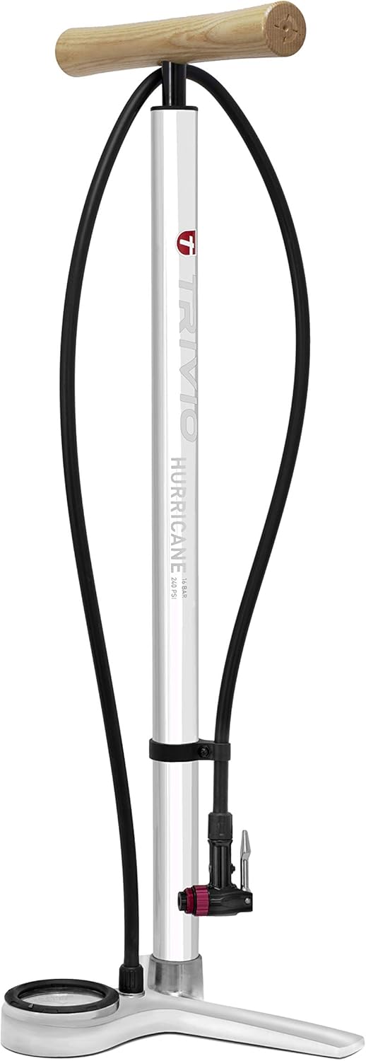 Trivio Hurricane Fahrradpumpe - Standpumpe Bis 16 Bar Mit Manometer