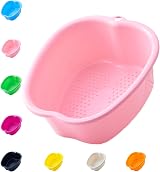 Anxicer Large Foot Bath Spa Bowl Plastic Pedicure Tub Pink Soak Toe Nails view 1