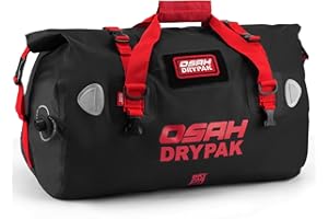 OSAH DRYPAK Waterproof Duffel Bag - Motorcycle Dry Bag Tail Bag with Large Storage Space, Waterproof Luggage Duffle Bags with Outer Mesh Zipper Pocket for Camping, Kayaking, Fishing & Traveling