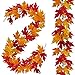 2 Pack Fall Maple Leaf Garland - 6ft/Piece Artificial Fall Foliage Garland Thanksgiving Fireplace Festival Decor for Home Wedding Party