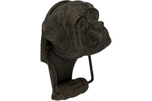 A&B HOME Rust Brown Cast Iron St. Bernard Dog and Barrel Door Knocker