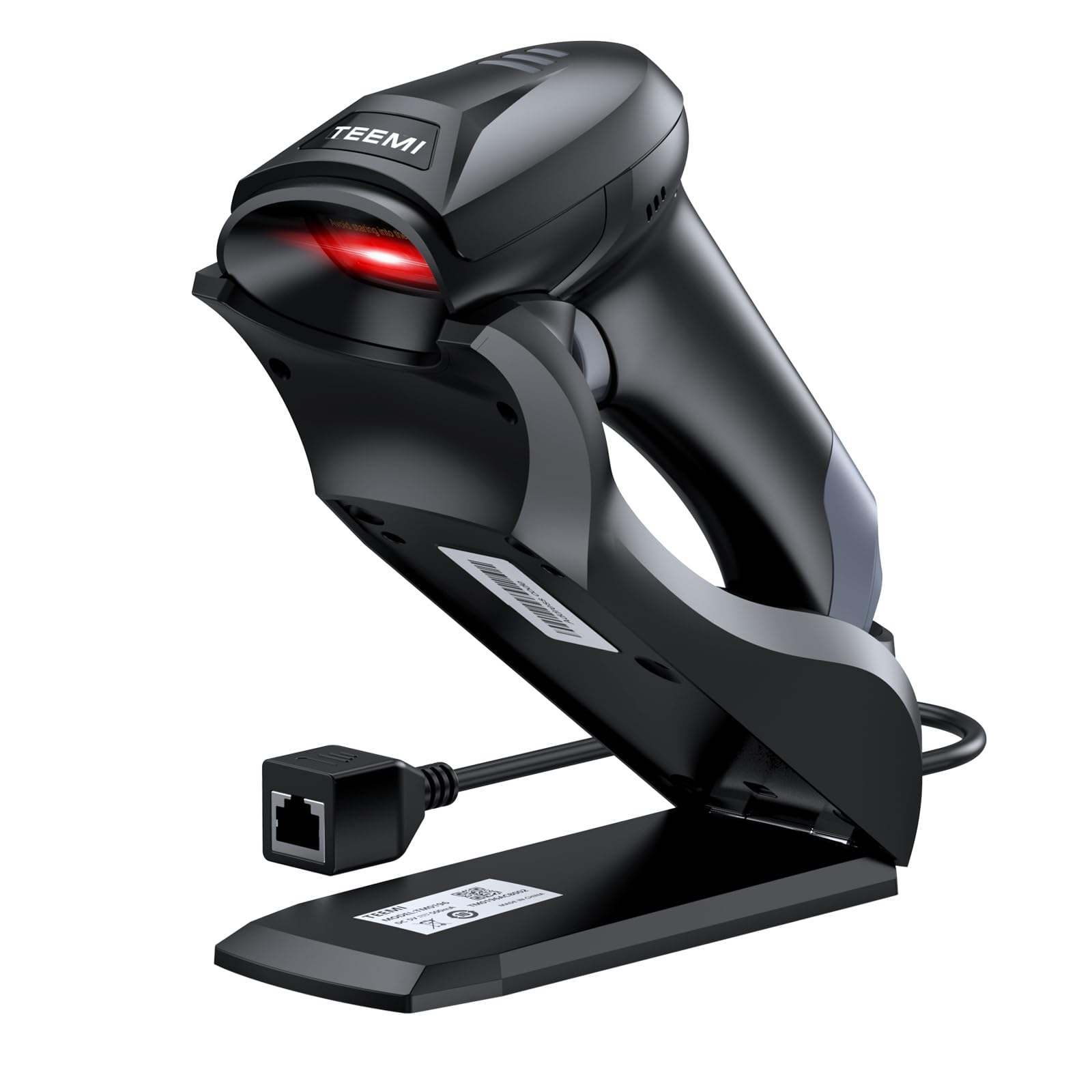 Photo 1 of TEEMI QR Bluetooth Barcode Scanner with Wall Mountable USB Charging Cradle Data Receiver, 1D 2D Wireless Reader CMOS Screen Scanning PDF417 Data Matrix, Powerful Driver License Data Parsing, TMSL-56CR