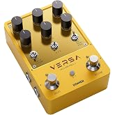 Donner Guitar Reverb &amp; Delay Pedal - 2 in 1 with Tap Tempo, Preset Saving, Stereo in/out, Digital 3 x 3 Multi-Mode Effects Electric Guitar Pedal, True Bypass (Yellow Fall II)
