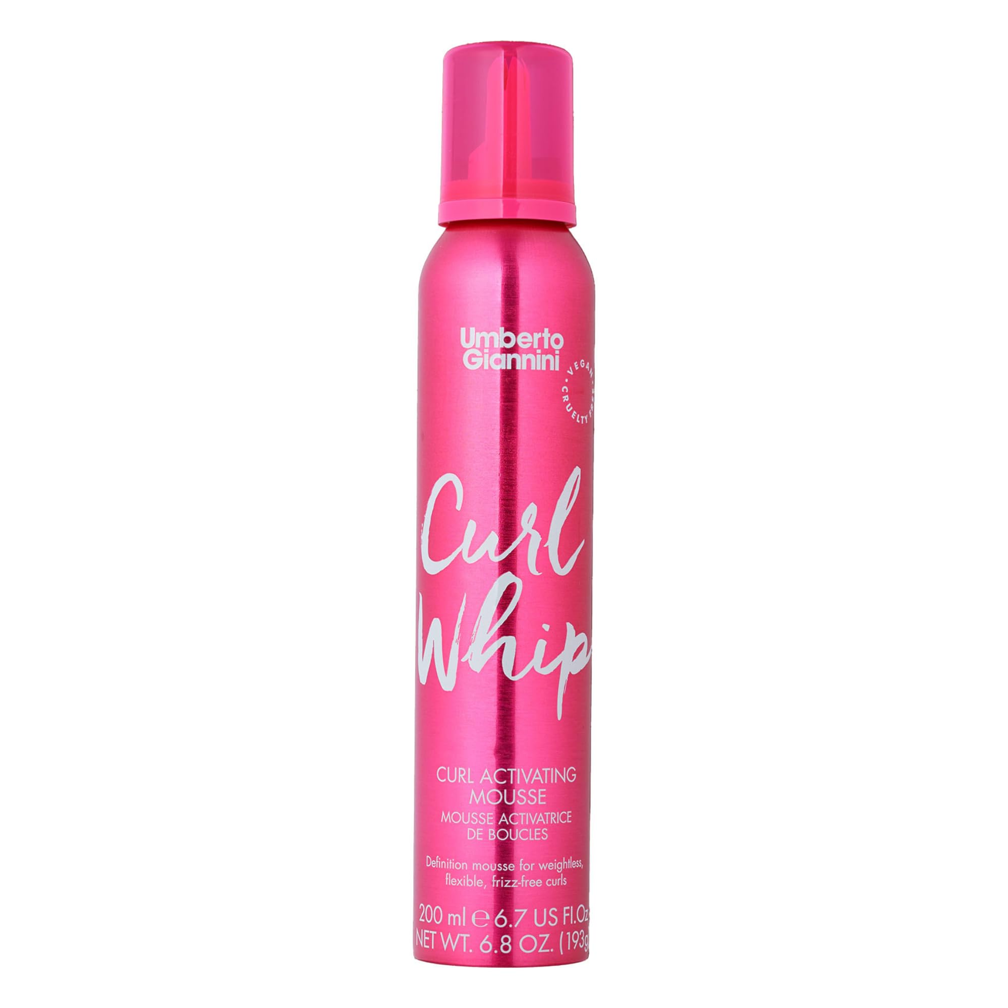 Umberto Giannini Curl Whip Curl Activating Mousse, Vegan & Cruelty Free Frizz Solution Mousse for Curly or Wavy Hair, 200 ml