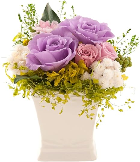 Amazon プリザーブドフラワー 花 ギフト プレゼント お祝い 内祝い 母の日 女性 おしゃれ アレンジメント ローズアルバ パープル プリザーブドフラワー オンライン通販