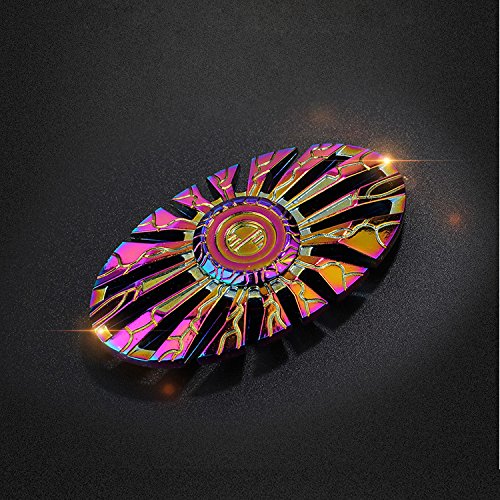 Oval Rainbow Premium Metal Fidget Hand Spinner Toy EDC ADHD Kids/Adult US