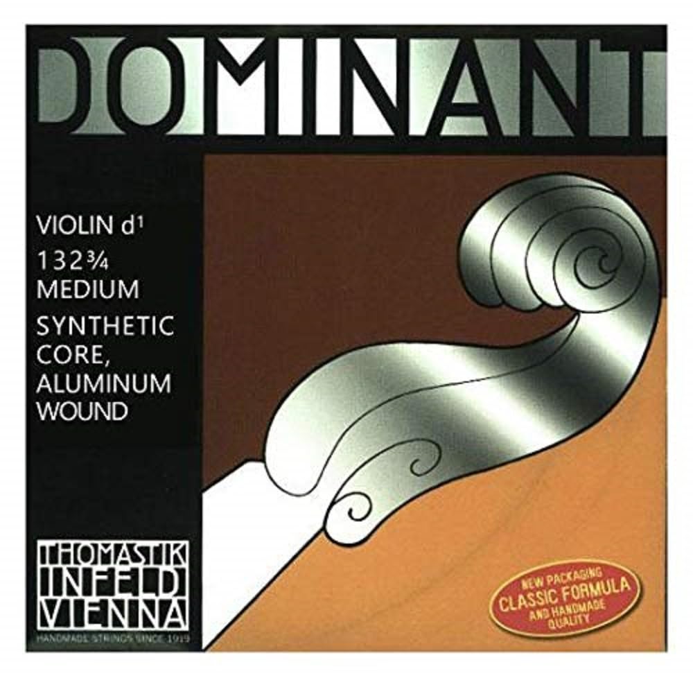 Thomastik-Infeld- Dominant - 132 - D Single String - Violin - 3/4 Synthetic Core, Aluminium Wound - 3.8kg/8.4lbs