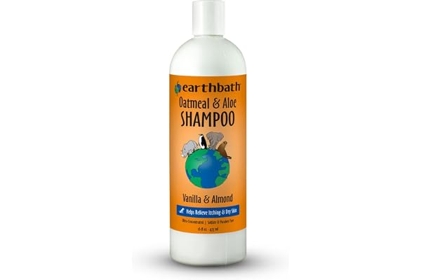 Earthbath Oatmeal & Aloe Shampoo, Vanilla & Almond, 16 Ounce
