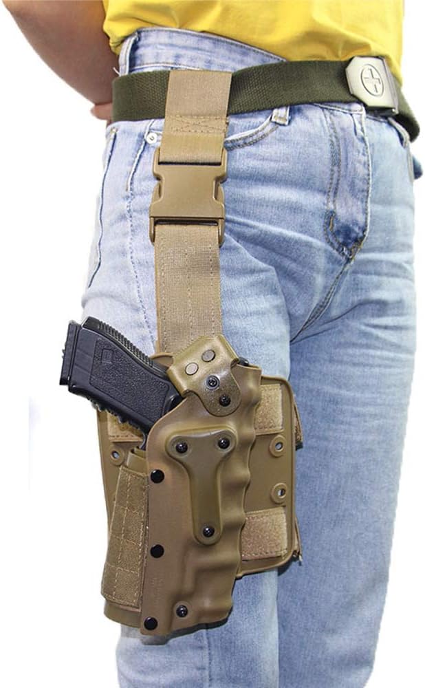 Totrait Leg Holsters 3280 Drop Leg Gun Holster Platform Safariland Leg Paddle without Flashlight for CS Game Army Hunting