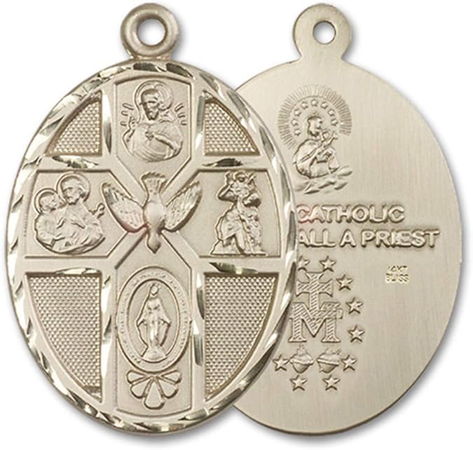 Jewels Obsession 5Way Holy Spirit Medal 14K Gold 5Way