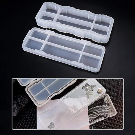 Amazon Co Jp Fineinno ペンケース 文房具 ペン入れ 収納 筆箱 シリコンモールド Uvレジン型 Diy 手作り 1セット 半透明 文房具 オフィス用品