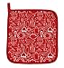 100% Cotton Kitchen Everyday Basic Terry Pot Holder Heat Resistant Coaster Potholder for Cooking and Baking 8 x 8-Inch Set of 3 Red