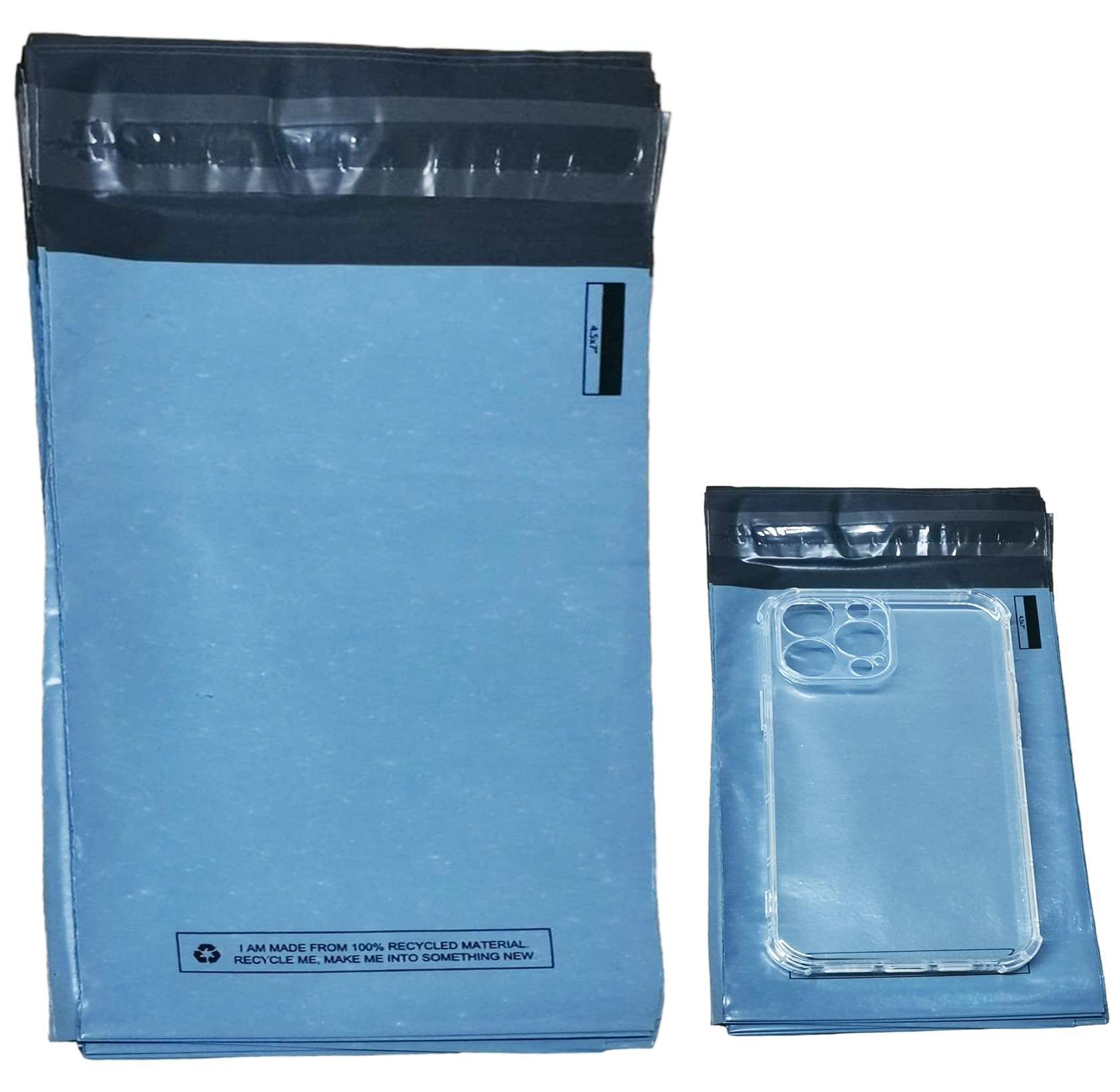 300 Small Grey Parcel Postage Bags (4.5 x 7 Inches) - Plastic Self Seal Mailing & Shipping Bag for Postal Package, Packaging & Delivery