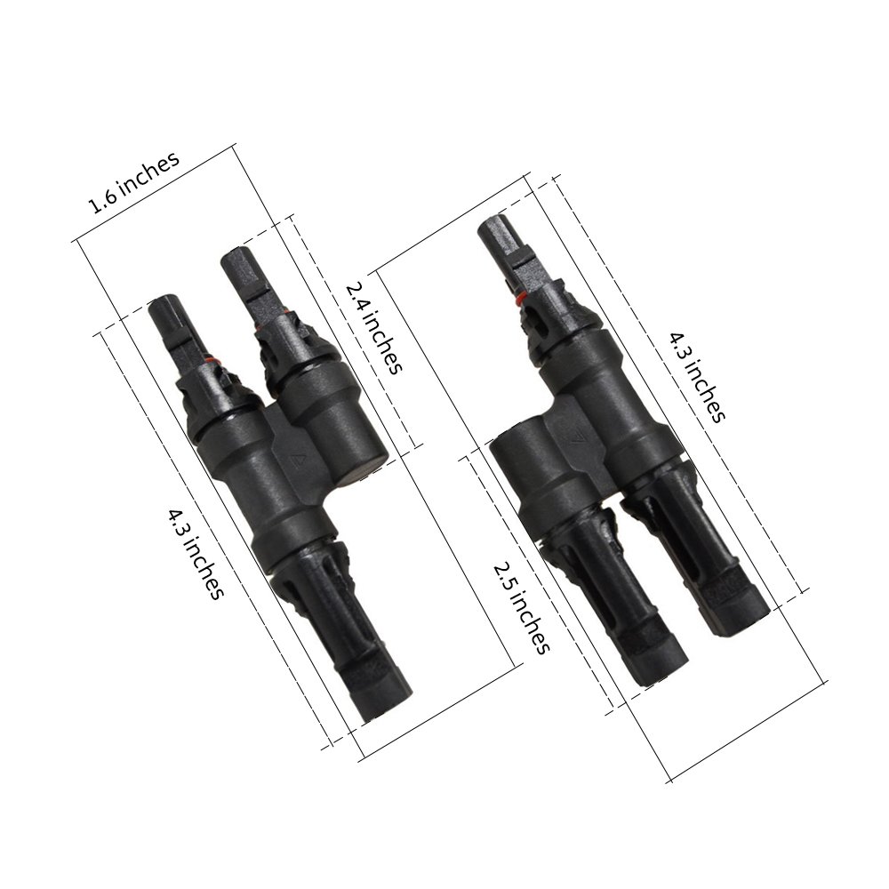 Renogy MC4 Male/Female Branch Connectors Solar MC4 Connectors T