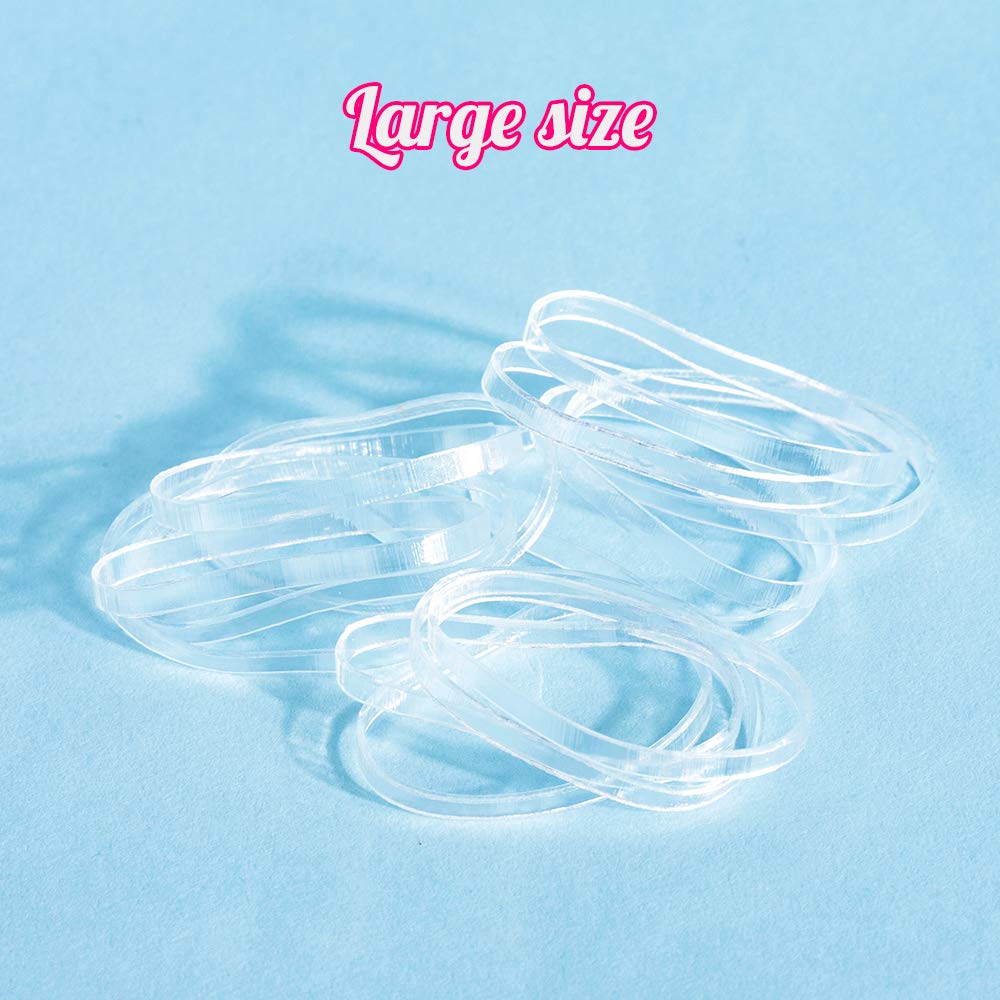 Clear Elastic Hair Bands, Teenitor 2000pcs Mini Hair Rubber Bands with a Box, Soft Hair Elastics Ties Bands 2mm in Width and 30mm in Length : Beauty