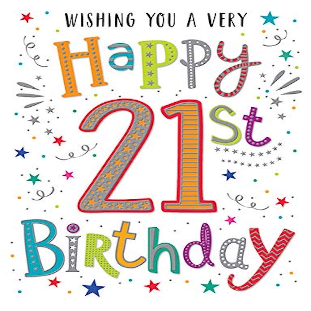 Regal Publishing Regal Publishing Modern Milestone Age Happy Birthday Card 21st - 8 x 6 inches