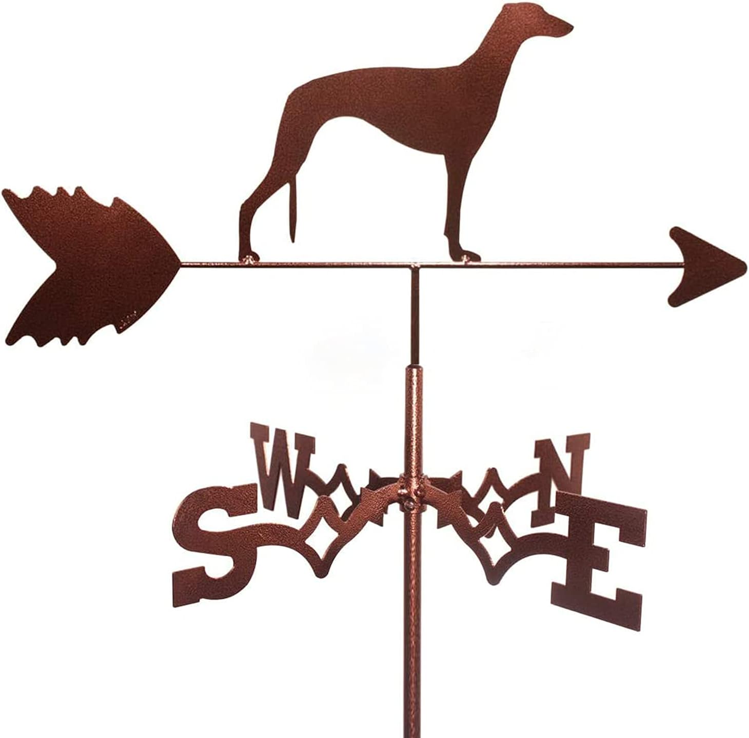 Weathervanes - Riyyow Weather Vane Metal Weathervane Garden Stake, Retro Farm Scene Decorative Wind Direction Indicator for House, Garage, Cupola, Barn (Color : Greyhound)